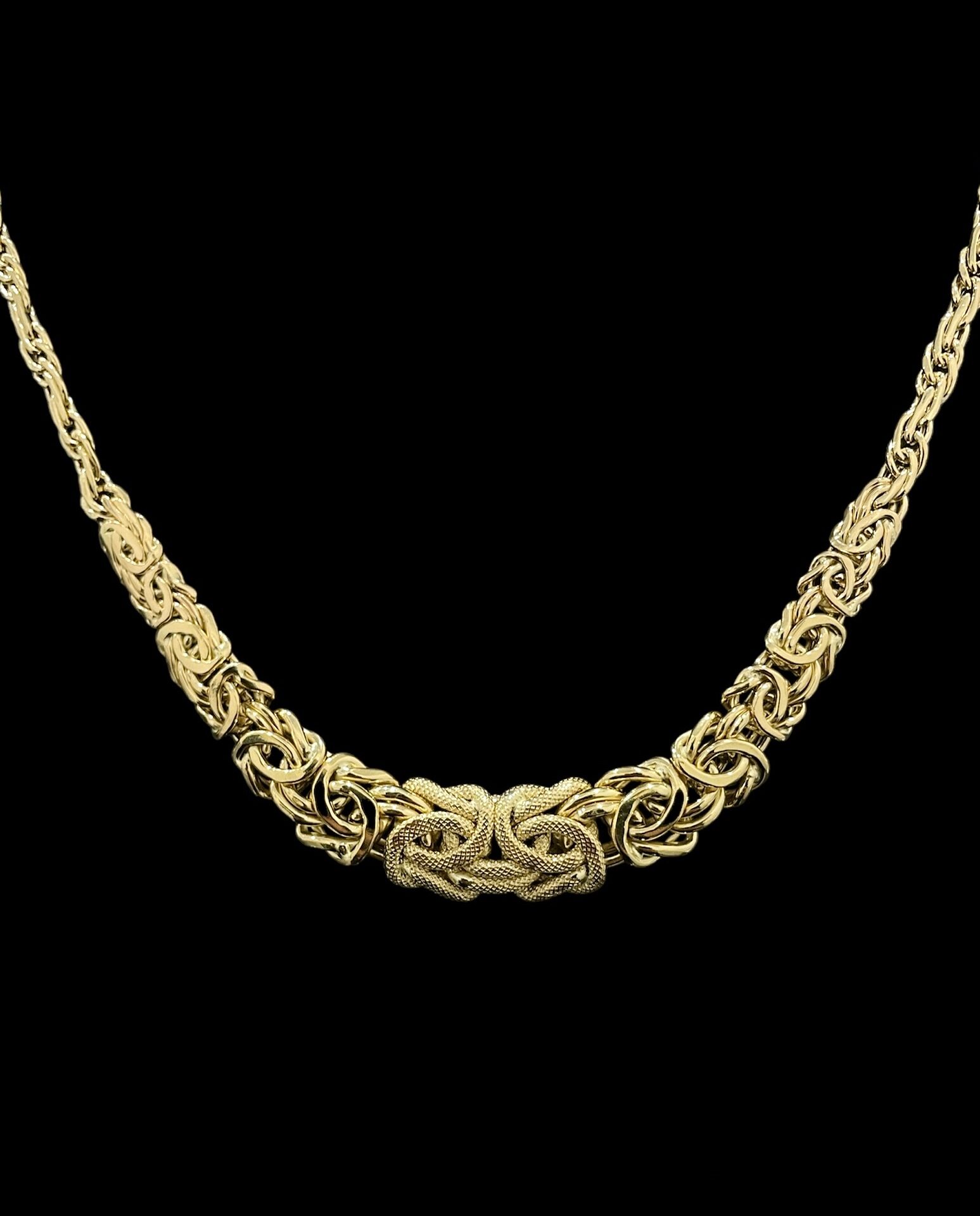 Collier Maille Royal Plat Lisse Sablé En Chute 45 cm – Image 2